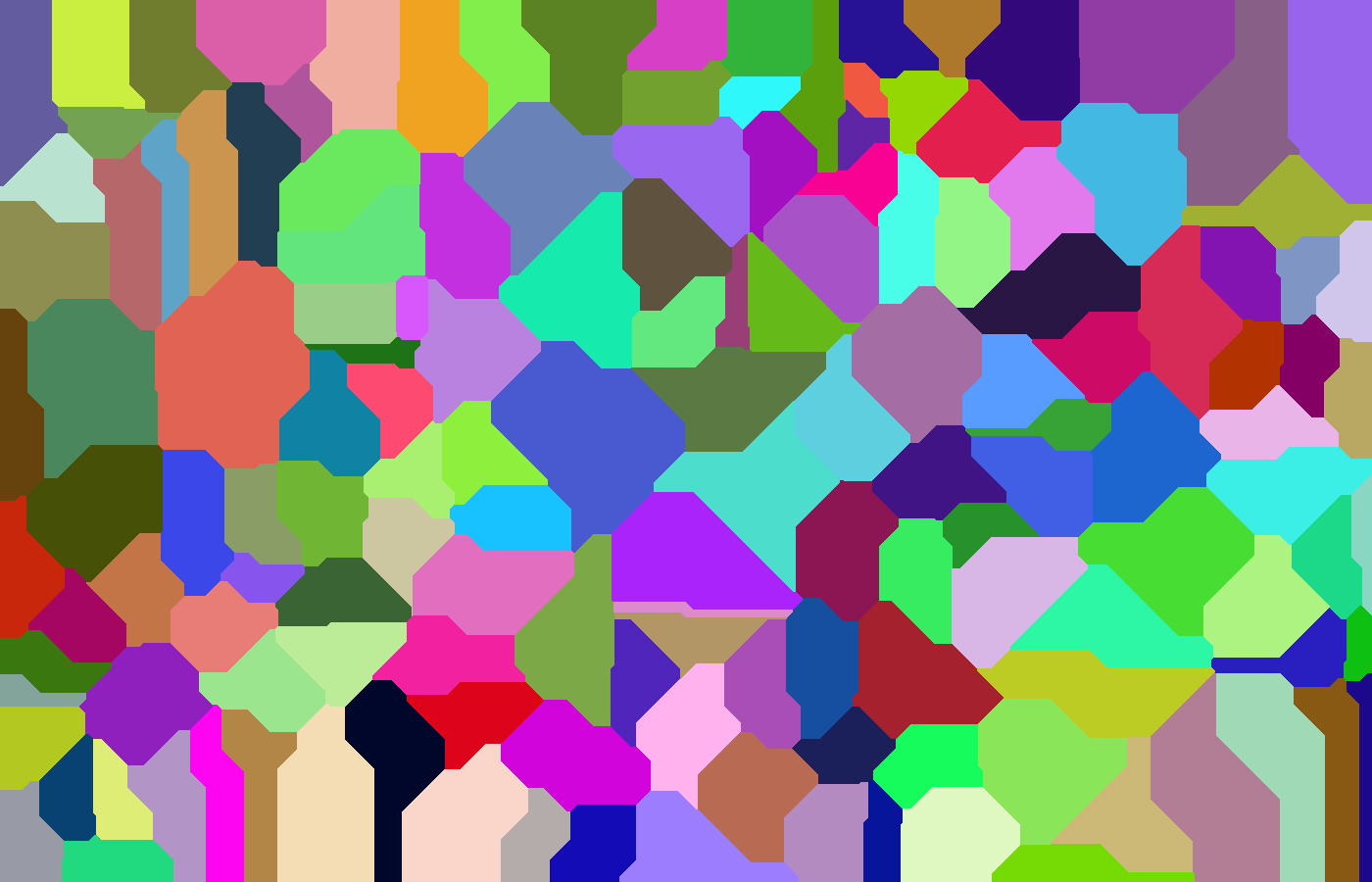Voronoi diagram - Manhattan distance