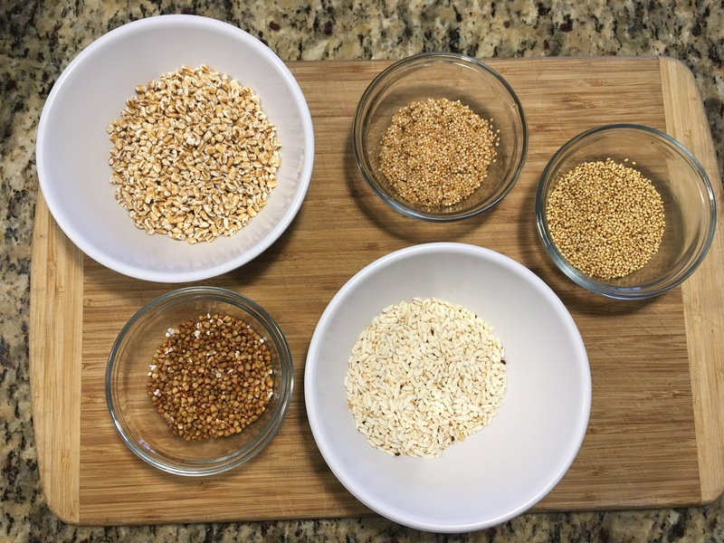 A sampler of puffed grains